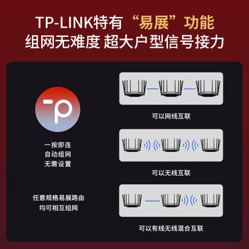普联（TP-LINK） AX6000双频全千兆无线路由器 6000M速率 WiFi6高速网络 穿墙 家用智能 游戏路由 XDR6020易展版