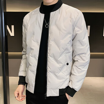 新款冬季羽绒服男士加厚保暖防寒上衣外套男生潮牌冬装夹克男卡其m