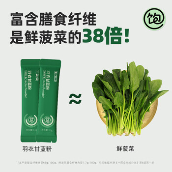 王饱饱 羽衣甘蓝粉3.5g*30条高膳食纤维冲饮早餐代餐粉低卡果蔬粉