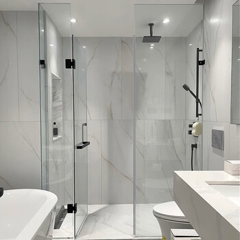 雾隐门 极简无边框平开门淋浴房玻璃门隔断卫生间干湿分离长方形浴室