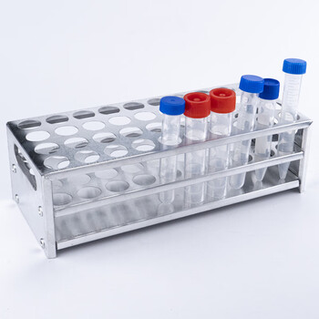 海斯迪克 HKCX-13 铝制试管架 实验室多功能离心管架 试管展示放置架 40孔-孔径22.5mm 
