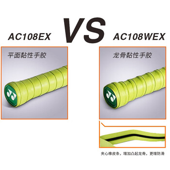 YONEX尤尼克斯羽毛球拍网球拍龙骨手胶防滑加厚吸汗带AC108WEX黑色 