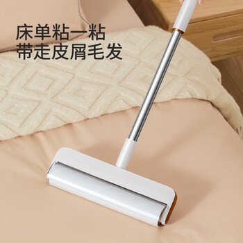美丽雅粘毛滚筒沾毛毡毛卷纸衣服猫毛清理器长杆除去毛神器24cm共420撕