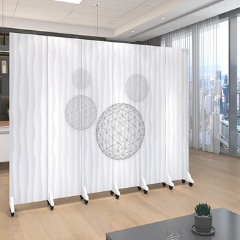 屏风隔断办公室客厅墙折叠移动简约现代轻奢卧室遮挡家用简易折屏6扇