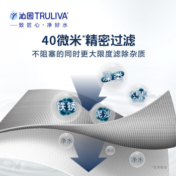 沁园（TRULIVA）家用前置过滤器 7T大通量40微米手动立体正反冲洗清洗自来水过滤器 压力表监控全屋净水器FMP308
