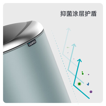优百纳（UPELLA）不锈钢厨房垃圾桶脚踏式客厅带盖垃圾筒办公室大号12升百慕绿