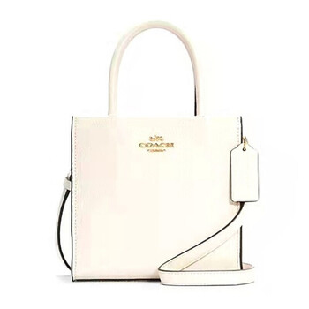 拼色老花帆布配皮纸袋包琴谱包 手提单肩斜挎包 迷你托特包 女款 白色