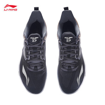 李宁音爆OP男子羽毛球专业比赛鞋AYZQ009 黑/灰/金-6 43.5 