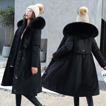 可拆卸内胆派克服女春季新款oversize棉服加长款过膝棉袄大衣外套sn