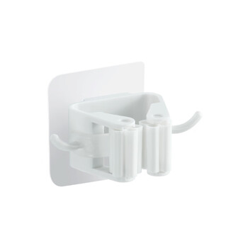 百家好世 无痕拖把夹免打孔挂架挂钩卡座强力卫生间壁挂置物架 2个装