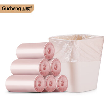 固成平口垃圾袋玫瑰金30*35cm150只单面1丝 桌面小号垃圾袋小垃圾袋