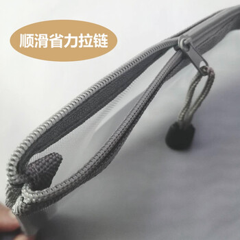 斯图（sitoo）中高考专用a4文件袋透明网格考试袋收纳文具拉链袋学生笔袋科目袋学习用品 白色5个装