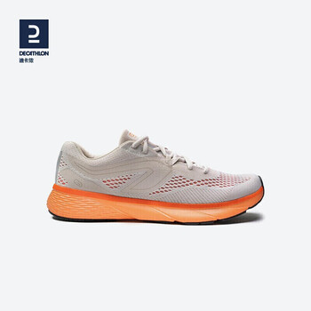 迪卡侬跑步男士鞋 kalenji run support 橘白拼色 4168991 45码