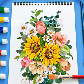 晨光（M&G）文具24色5ml水粉画手搓颜料套装学生儿童入门初学美院写生彩绘美术专用附笔刷女孩生日开学礼物