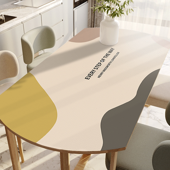 免洗茶几罩椭圆形桌垫防水防油防烫免洗轻奢硅胶可折叠圆桌餐桌布茶几