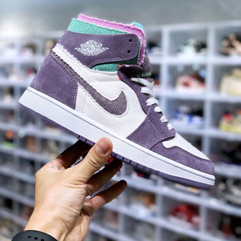 耐尅联名aj男女鞋莆田纯元air1zoomcmfttropicaltwist紫白紫 42.