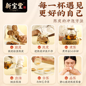 岭南新宝堂二十五年新会陈皮25年陈皮干泡茶送礼万紫千红礼盒50克 岭南新宝堂二十五年新会陈皮25年陈皮干泡茶送礼万紫千红礼盒50克