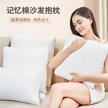 奥罗玛斯（aeromax）沙发抱枕记忆棉家用靠枕简约风长方形床上靠垫纯色超柔绒48*48