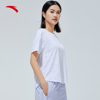 安踏速干t丨吸湿透气跑步短袖t恤女2023夏季跑步瑜伽运动上衣