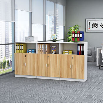 办公室柜抽屉柜带锁文件柜矮柜木质资料柜打印机柜档案柜隔断边柜三件