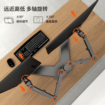 LUCKPRO 显示器支架双屏 双屏电脑支架 免打孔桌面升降支架电脑显示器底座增高架屏幕支架15-30英寸 LUCKPRO 显示器支架双屏 双屏电脑支架 免打孔桌面升降支架电脑显示器底座增高架屏幕支架15-30英寸