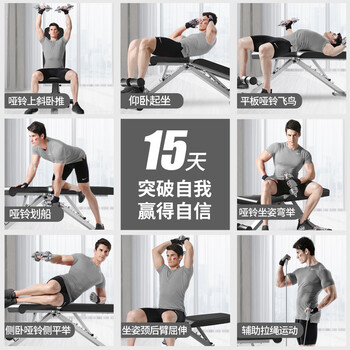 多德士多功能哑铃凳健身器材家用健身椅卧推凳仰卧起坐运动器材 DDS1217
