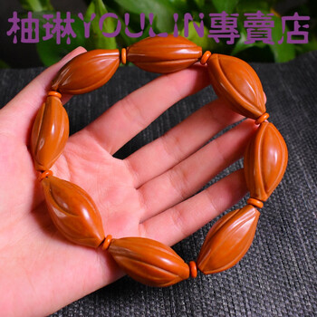 youlin 橄榄核手持长串素核油核光珠核雕橄榄胡手串男女文玩佛珠手链