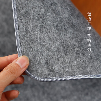 漢墨 耐磨加厚灰色包边毛毡垫 初学者学生书法国画5mm厚50*70cm 文房四宝写毛笔字用毛毡布桌布	