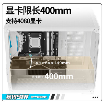 长城（Great Wall）视界S1白色无立柱海景房机箱（MATX主板/双面玻璃/360水冷位/9风扇位/U3）