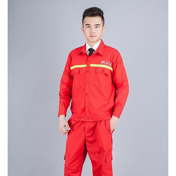 绪仕中国石油工作服套装男红色夏季长袖油田工服中石油中石化劳保服