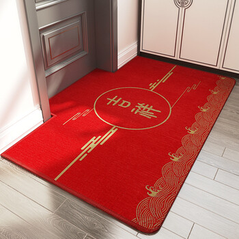 衣诺科技新中式入户门地板垫门口进门家用吉祥客厅防滑地毯垫子卧室