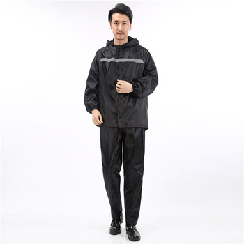 战术国度 分体式雨衣抗洪抢险防汛应急救援雨衣 黑色单层雨衣