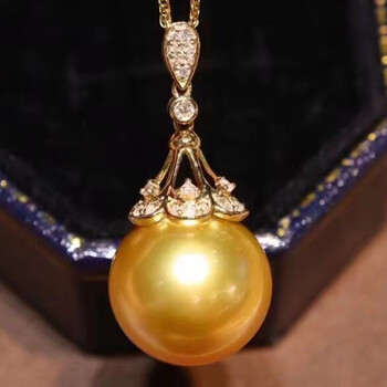 南洋半岛 南洋金珍珠吊坠 海水珍珠项链18k金镶嵌钻石轻奢名媛锁骨链