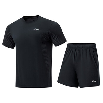 李宁（LI-NING）乒乓球服短袖羽毛球服国家队比赛运动服速干套装男女两件装 2XL 