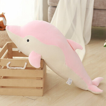 柔软可爱海豚毛绒玩具软趴趴抱枕公仔床上女孩抱着睡觉的布娃娃 粉色