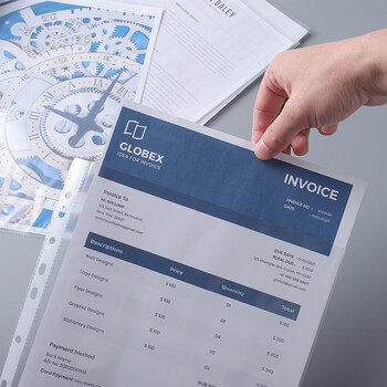 天章 （TANGO）11孔透明资料袋A4活页袋替芯 加厚100个 十一孔文件袋A4合同快递票据办公用品收纳防水防尘袋发票