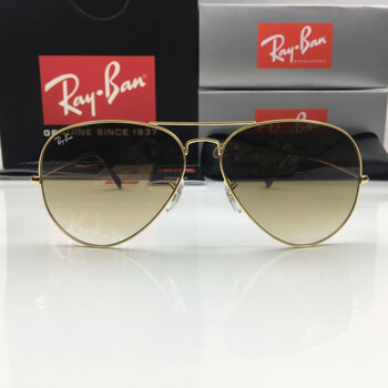 雷朋太阳镜男飞行员偏光墨镜开车司机彩膜女镜orb3025 金框渐变茶 62