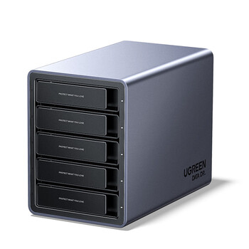 绿联硬盘柜硬盘盒多盘位（无RAID阵列 带温控风扇）适用Macmini/NAS扩展存储 2.5/3.5SATA机械固态硬盘