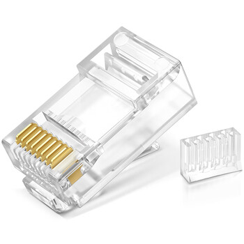 TP-LINK 网络水晶头 六类50u镀金二件套组合式非屏蔽电脑网线头工程级RJ45线缆连接器100个/盒 TL-EH602-100