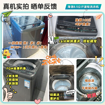 海信(Hisense)波轮洗衣机全自动 8.5公斤大容量波轮健康家用租房宿舍金属机身一级能效HB85DC20 海信(Hisense)波轮洗衣机全自动 8.5公斤大容量波轮健康家用租房宿舍金属机身一级能效HB85DC20