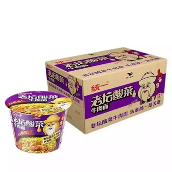 统一方便面巧面馆12桶整箱泡椒麻辣藤椒红烧多口味