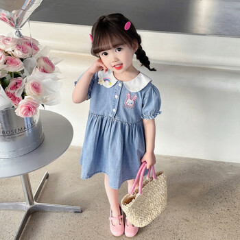 迪凡熊一岁宝宝衣服夏季卡通绣花女孩公主裙女童连衣裙时尚洋气小童