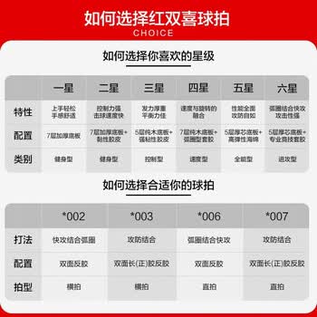 红双喜（DHS）对拍四星级乒乓球拍横对拍套装H4002（ 附乒乓球）