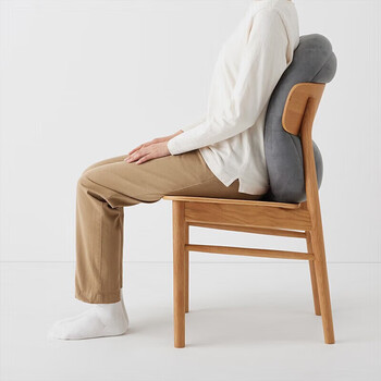 MUJI可当成腰垫使用的柔软靠垫 午睡枕床头靠垫椅子靠垫 炭灰色 