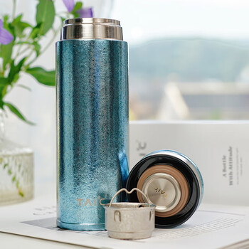 TAIC 太可钛杯子纯钛保温杯如意杯钛户外水杯咖啡 400ml 瀚海蓝