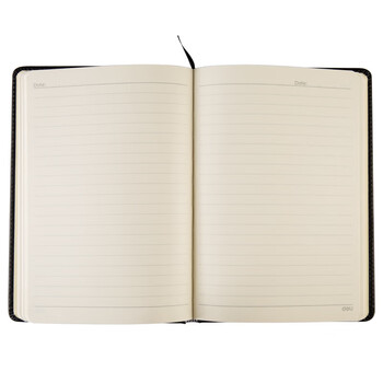 得力（deli） 3162 记事本 高级记事本 记事本工作笔记本子  黑/25K*96页 单本