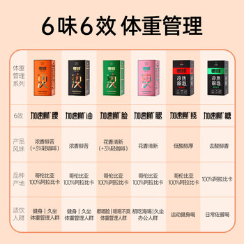 奢啡加速燃6味6效精品冻干黑咖啡套装体重管理美式0糖2g60杯