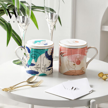 物取（WOOCH）撞色奇幻乐园盖杯礼盒装新家礼物送新人家用情侣对杯送闺蜜新婚