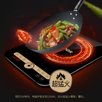 苏泊尔（SUPOR）家用多功能电磁炉C22-IH91 大功率触控 六大功能 大面板 定时功能电磁炉 配双锅