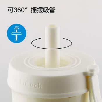 乐扣乐扣（LOCK&LOCK）夏天塑料水杯奶茶杯Tritan带吸管户外提手男女杯子520mL白色